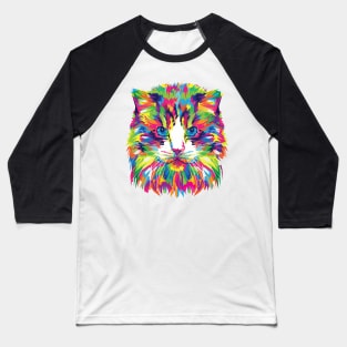 Colorful Artsy Artistic Rainbow Kitten Cat GiftS Baseball T-Shirt